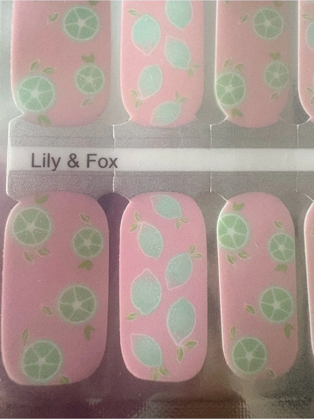 ⭐️ 3/$10 Citrus 🍋‍🟩 Nail Wraps — Pink & Lime Design new unopened package